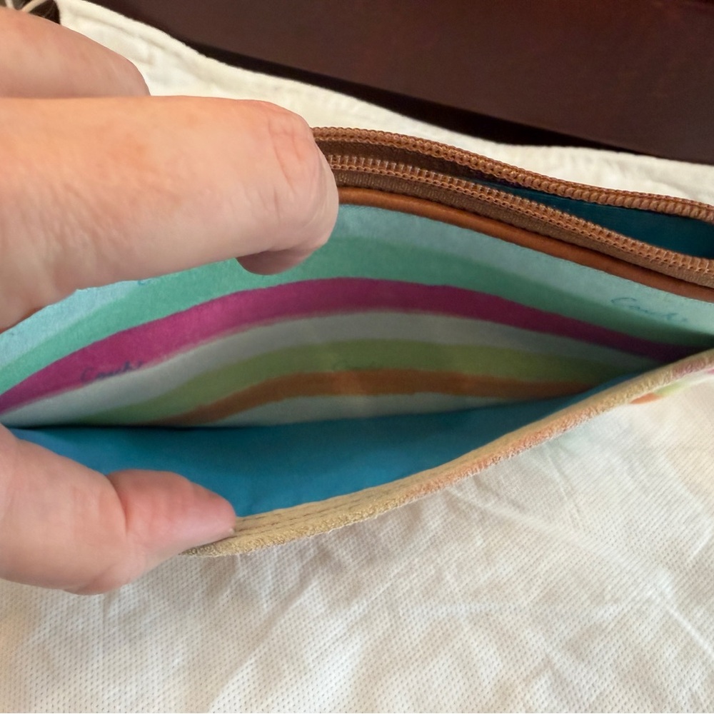 Coach Colorful Striped Canvas Wristlet NWOT - Picture 6 of 7